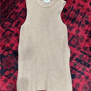 Sleeveless Knit Sweater in Tan